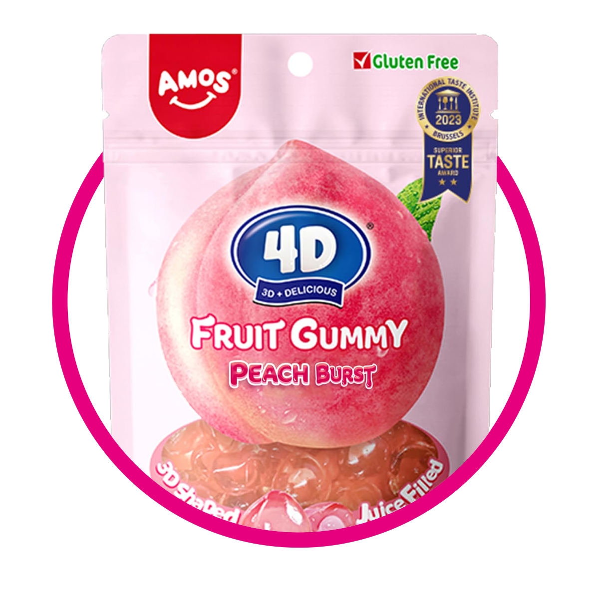 4D FRUIT PEACH BURST GUMMY BOLSA 85GR