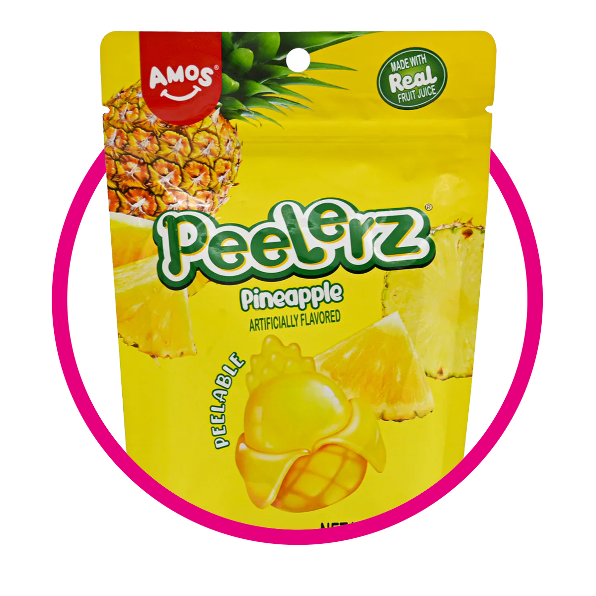 AMOS PEELERZ PINEAPPLE GUMMY BOLSA 170GR&