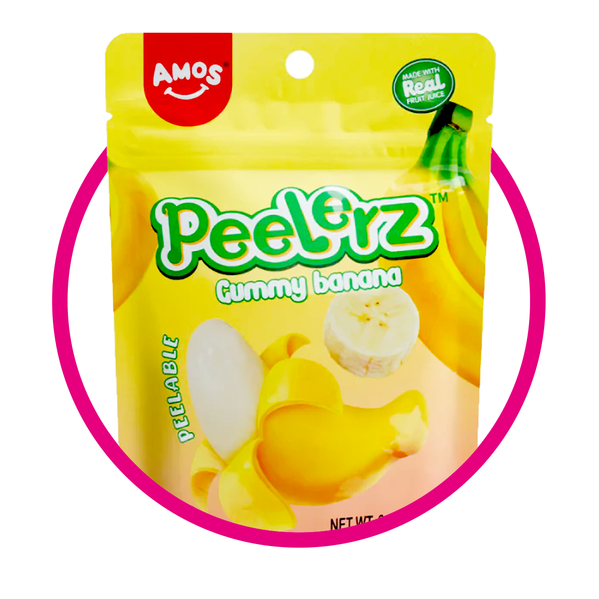 AMOS PEELERZ BANANA GUMMY BOLSA 170GR $%M