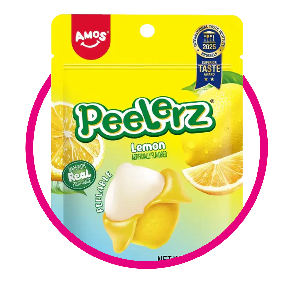 AMOS PEELERZ LEMON GUMMY BOLSA 170GR $%M