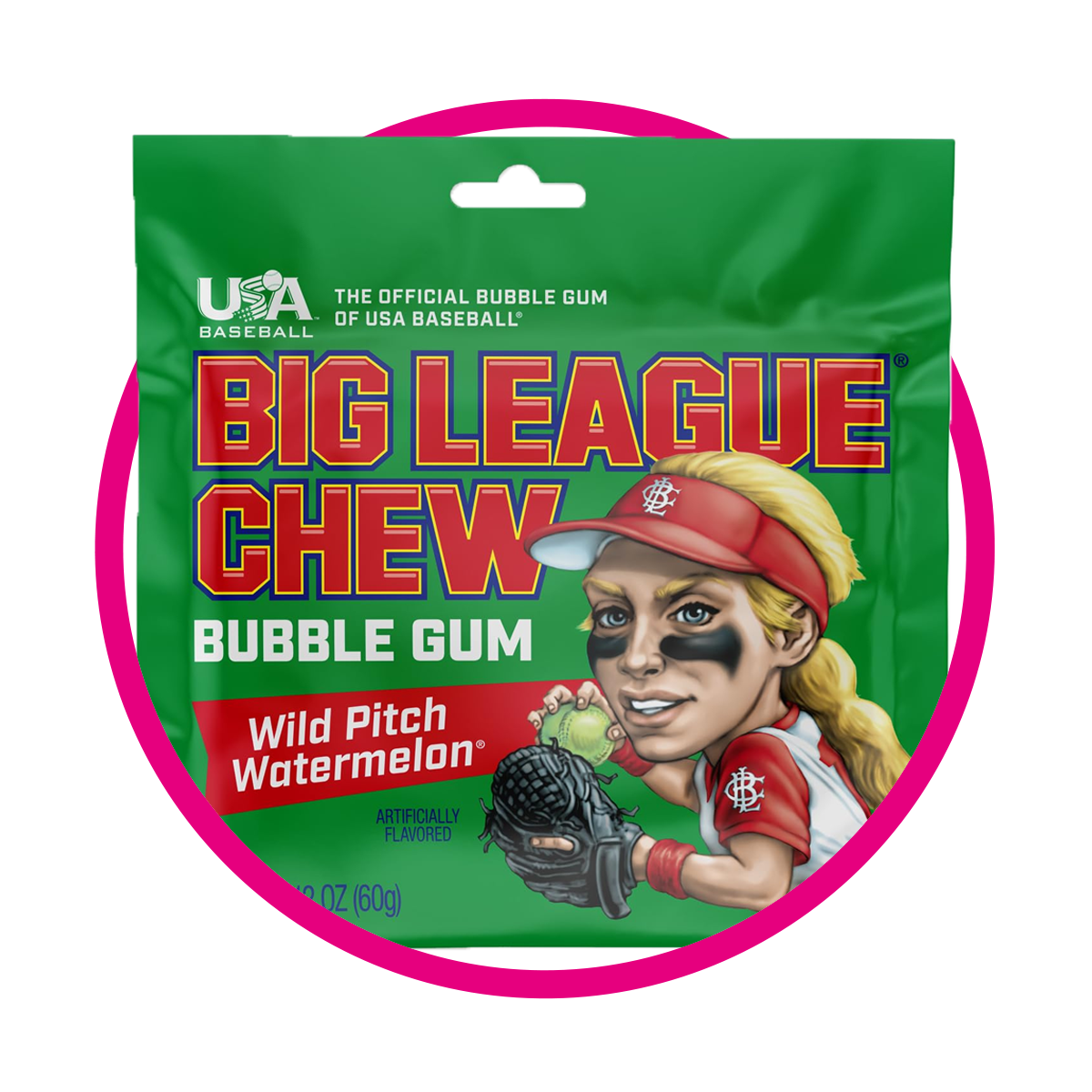 BIG LEAGUE WILD PITCH WATERMELON BUBBLE GUM BOLSA 60G $%M