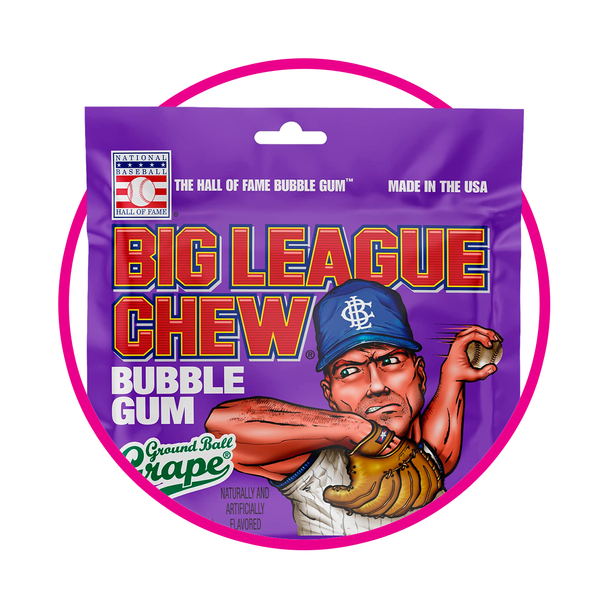 BIG LEAGUE GRAPE BUBBLE GUM BOLSA 60G $%M