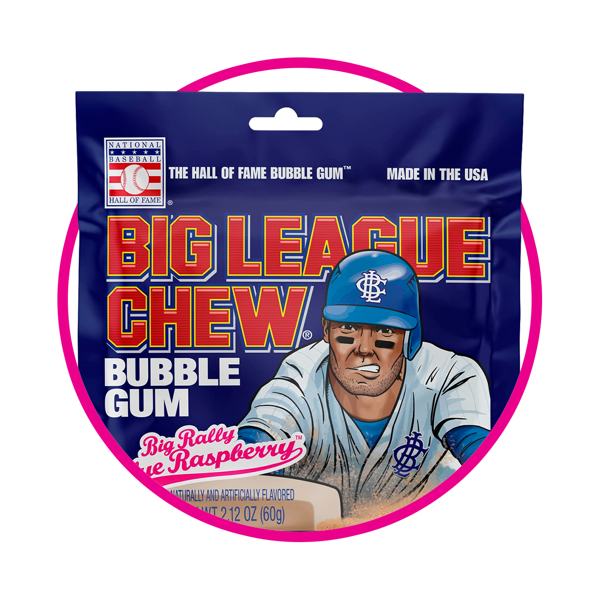BIG LEAGUE BLUE BERRY BUBBLE GUM BOLSA 60G $%M