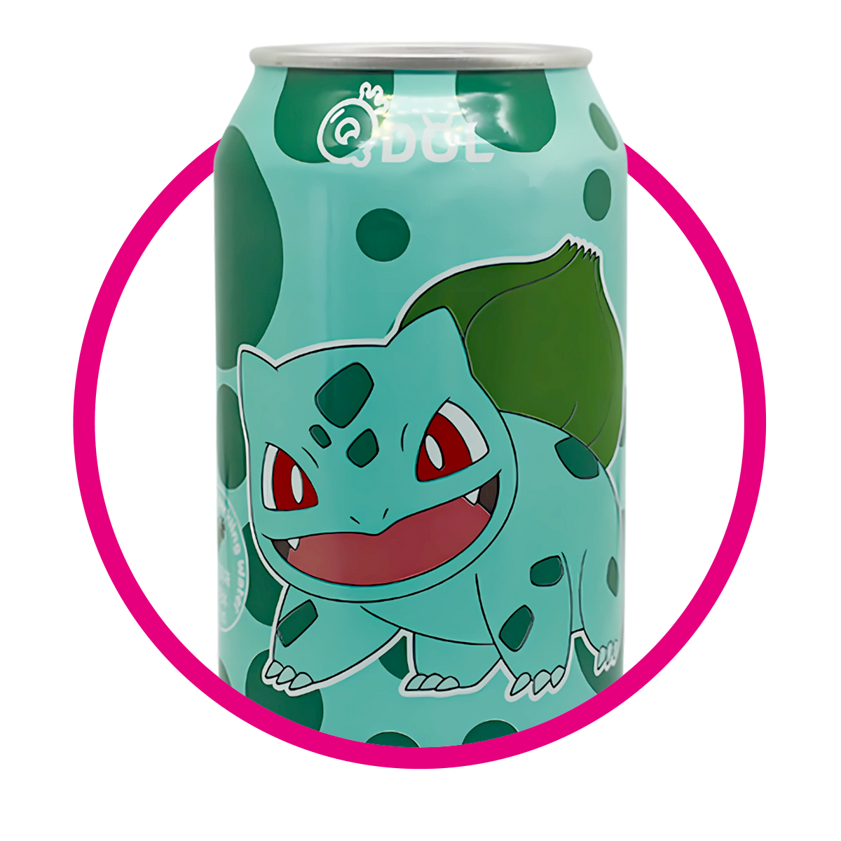 QDOL BULBASAUR SPARKLING GRAPE WATER LATA 330ML $%M