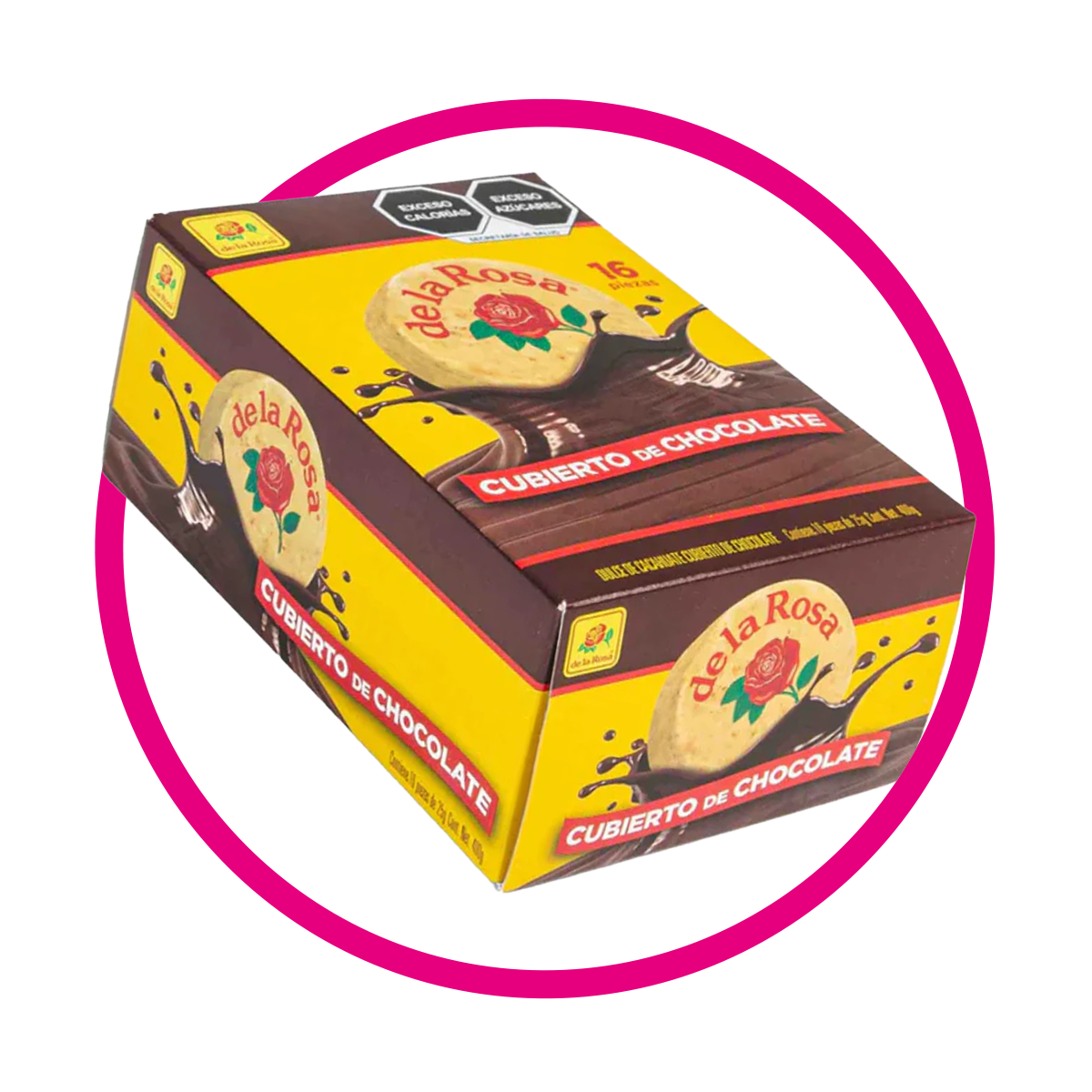 DE LA ROSA MAZAPAN CHOCOLATE CAJA 16PZ