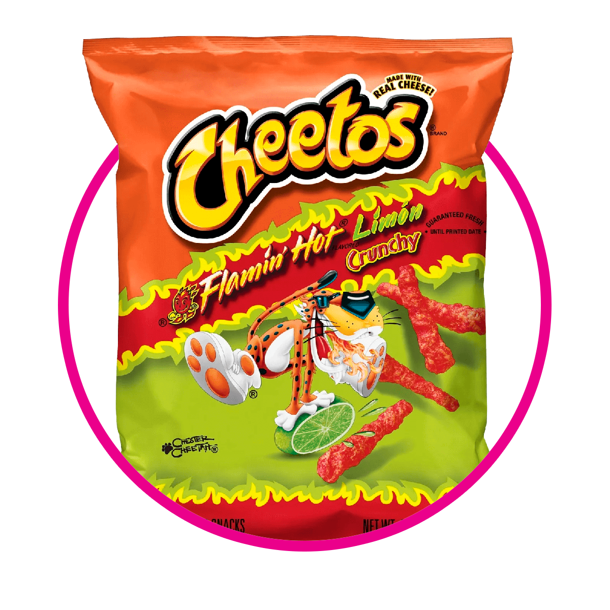 CHEETOS CRUNCHY FLAMIN HOT LIMON SNACKS BOLSA 240G&