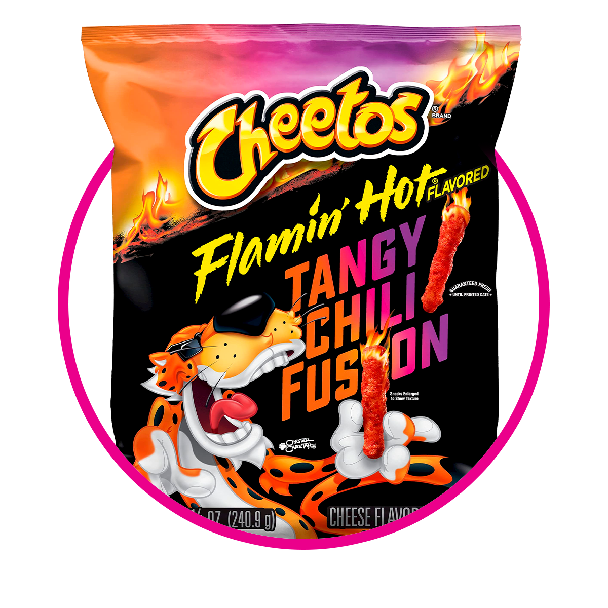 CHEETOS FLAMING HOT TANGY CHILI SNACKS BOLSA 240.9G&