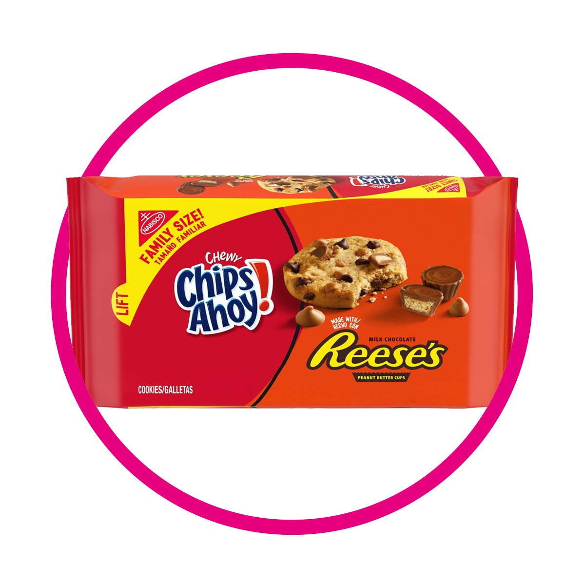 CHIPS AHOY CHEWY REESES COOKIES CAJA 403GR