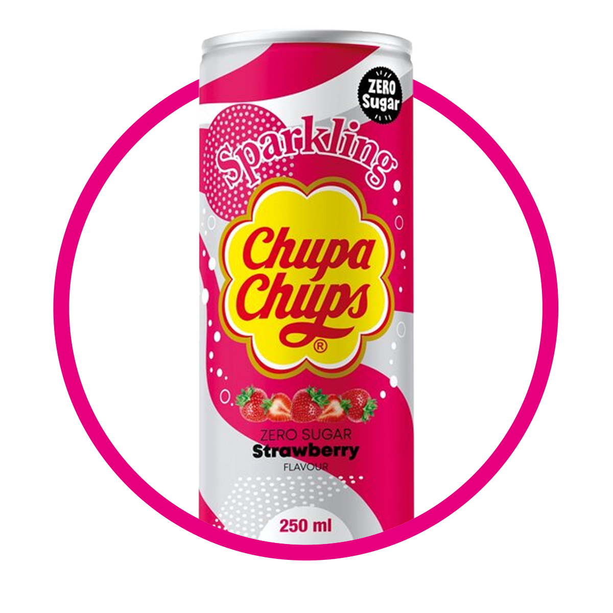 CHUPA CHUPS STRAWBERRY ZERO SODA LATA 250ML $%M