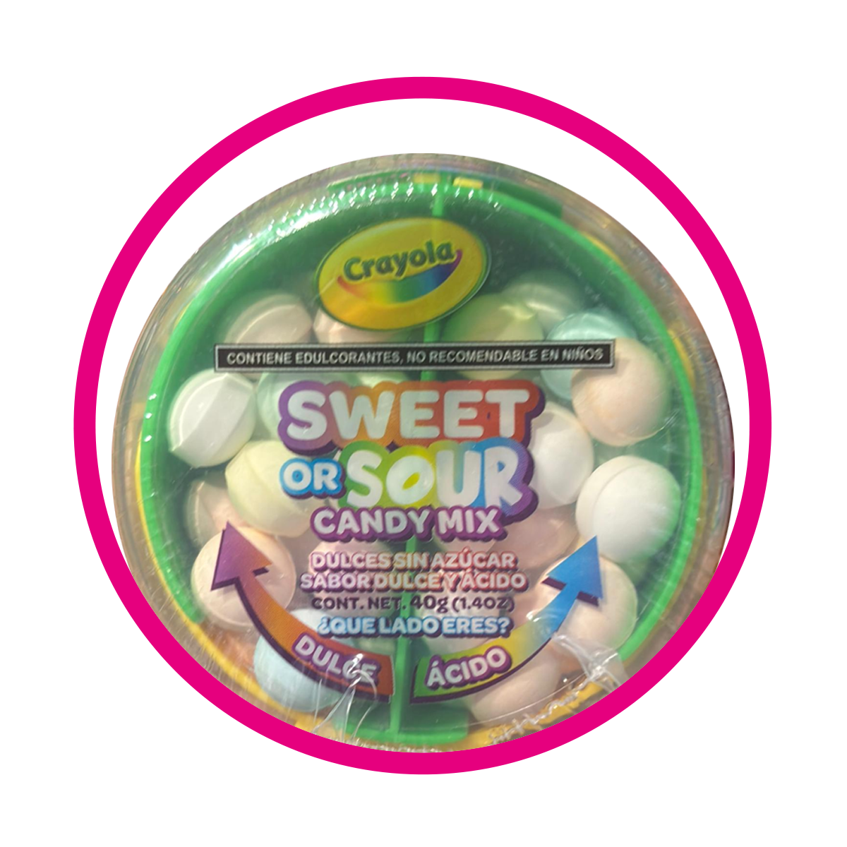 CRAYOLA SWEET&SOUR HARD CANDY BOTE 40GR