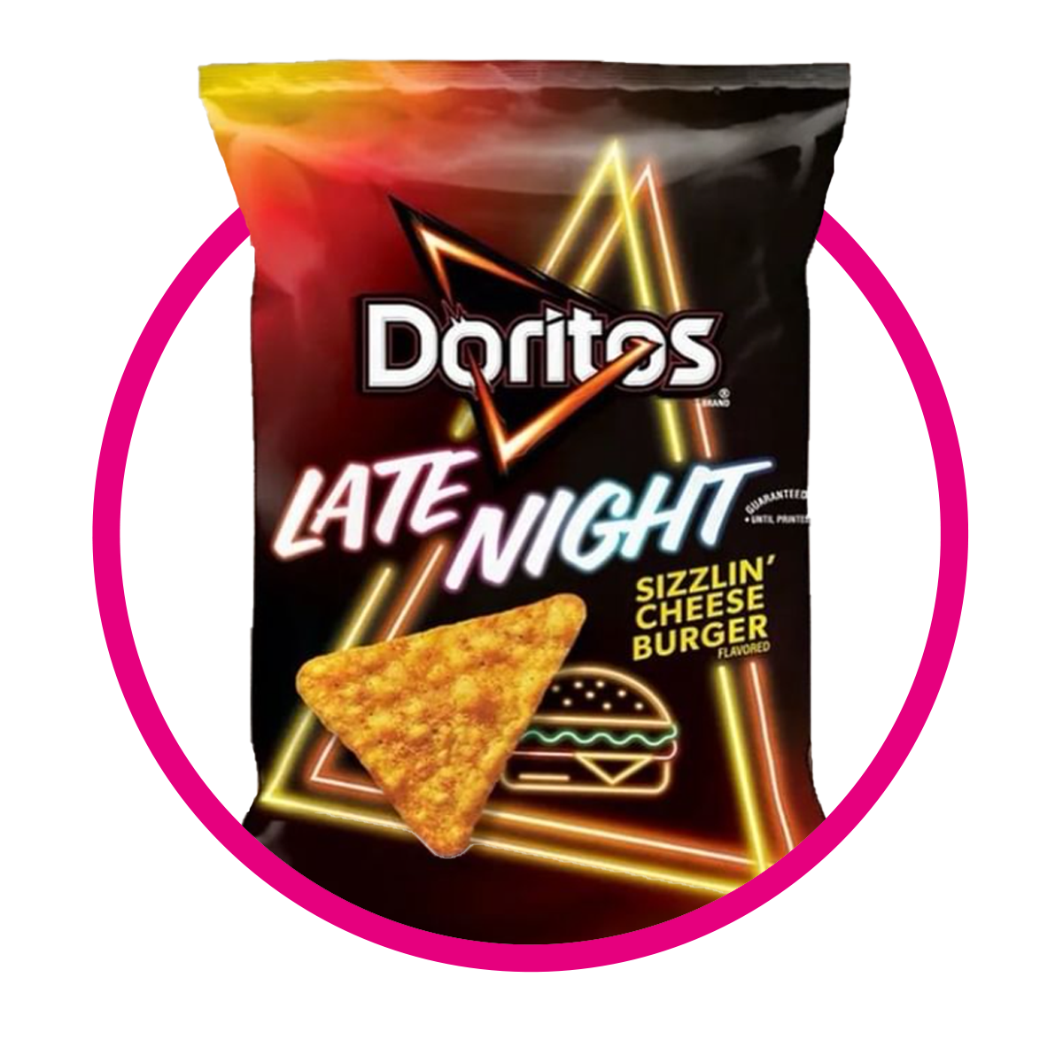 DORITOS LATE NIGHT SIZZLIN CHEESE BURGER SNACKS BOLSA 255GR&