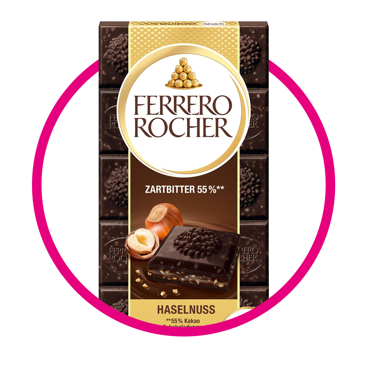 FERRERO ROCHER DARK HAZELNUT CHOCOLATE CAJA 90G