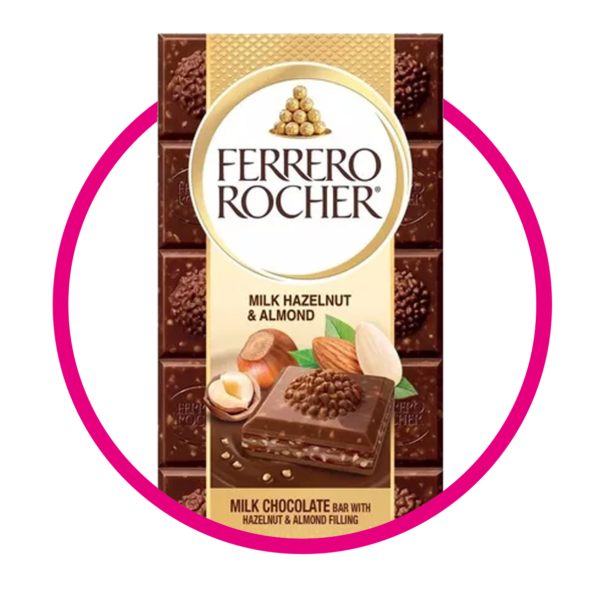 FERRERO ROCHER MILK HAZELNUT ALMOND CHOCOLATE CAJA 90G