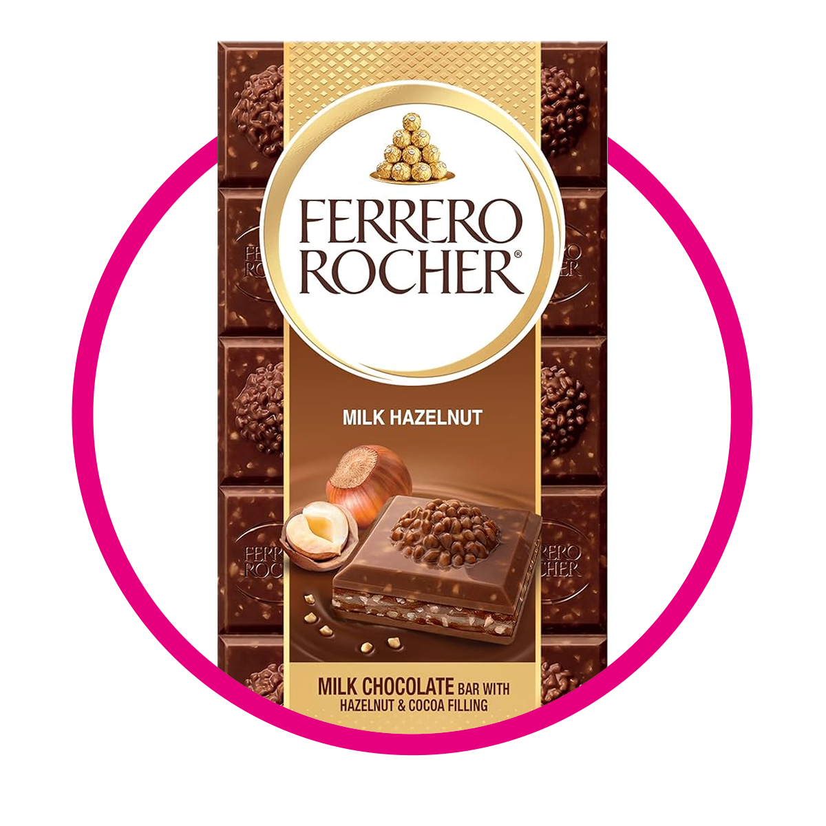 FERRERO ROCHER MILK HAZELNUT CHOCOLATE CAJA 90G