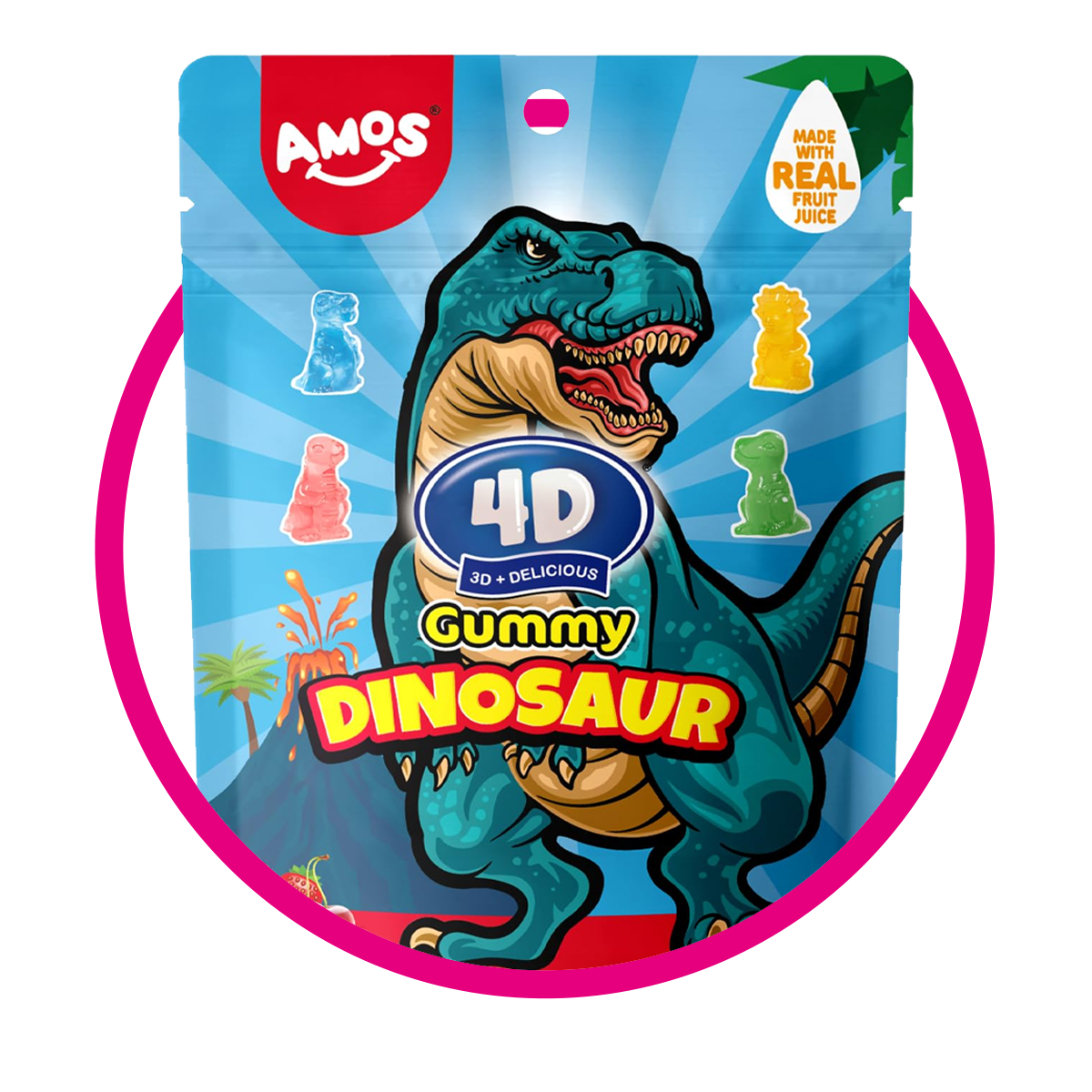 4D DINNOSAUR GUMMY BOLSA 100G