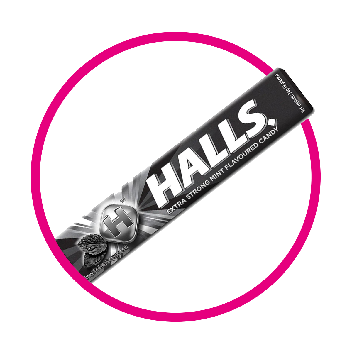 HALLS BLACK HARD CANDY PAQUETE 34GR