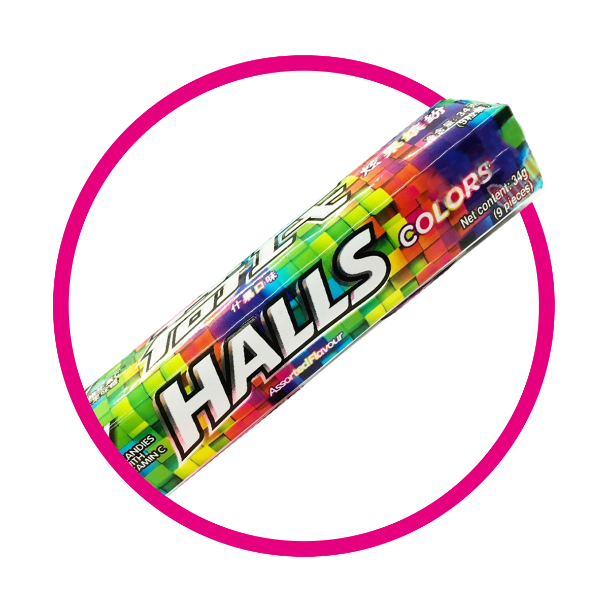 HALLS RAINBOW HARD CANDY PAQUETE 34GR