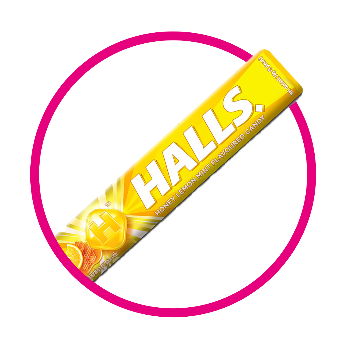 HALLS YELLOW LEMON&HONEY HARD CANDY PAQUETE 34GR