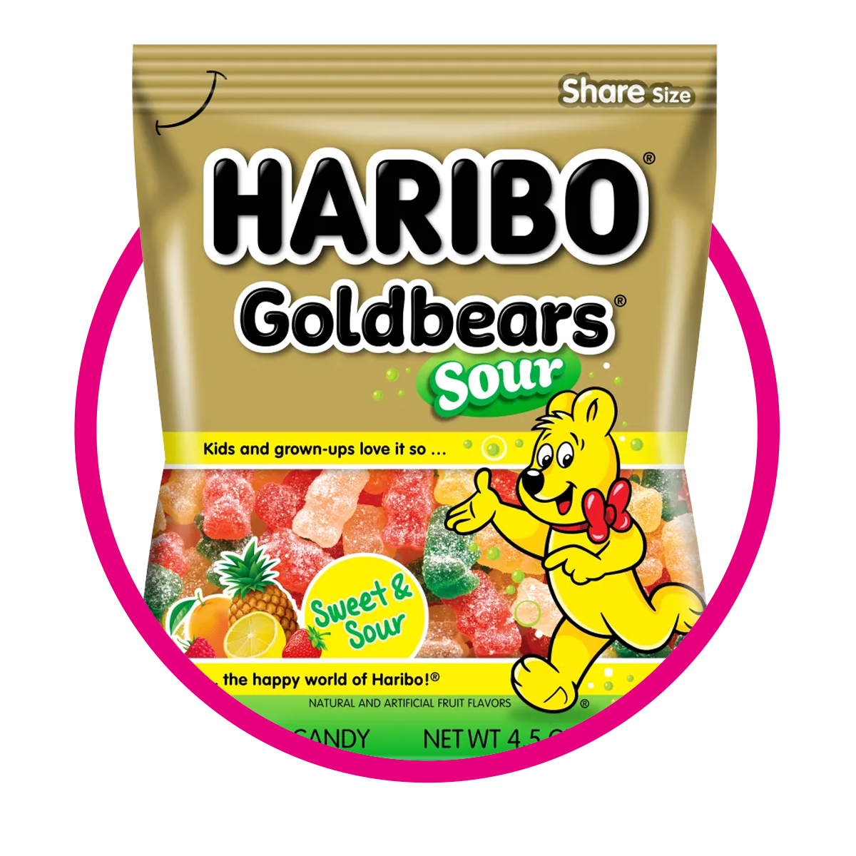 HARIBO GOLDBEARS SOUR GUMMY BOLSA 127GR&