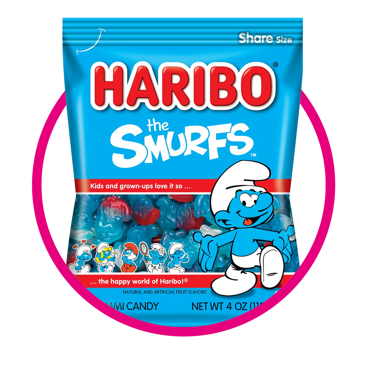 HARIBO THE SMURFS GUMMY BOLSA 113GR