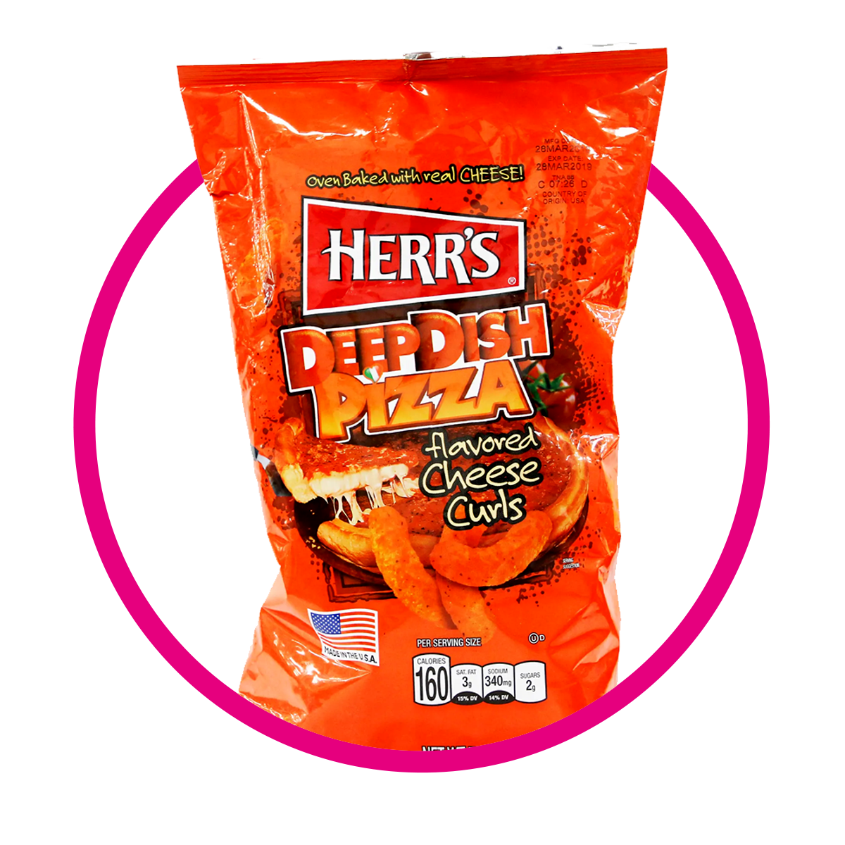 HERR´S CURLS PIZZA SNACKS BOLSA 198GR
