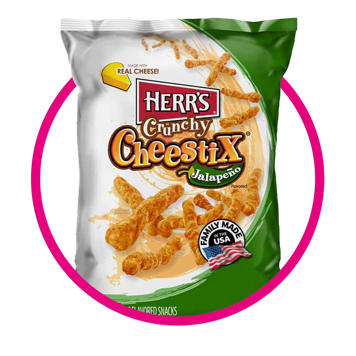 HERR´S CRUNCHY CHEESTIX JALAPEÑO SNACKS BOLSA 227GR