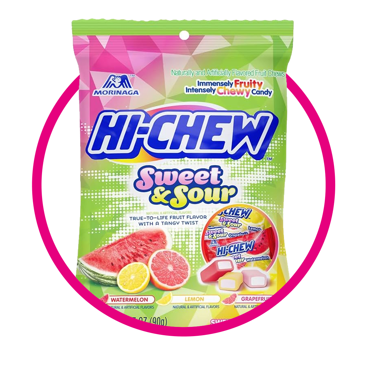 HI-CHEW SWEET SOUR MIX SOFT CANDY BOLSA 90GR&