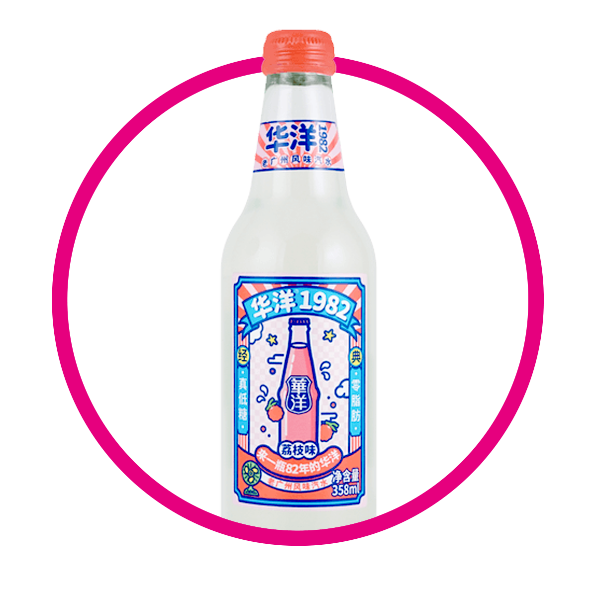 HUAYANG SODA LICHEE BOTELLA 358 ML
