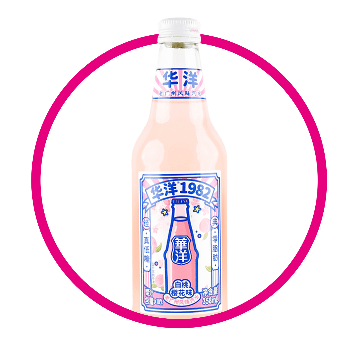HUAYANG SODA PEACH BOTELLA 358 ML