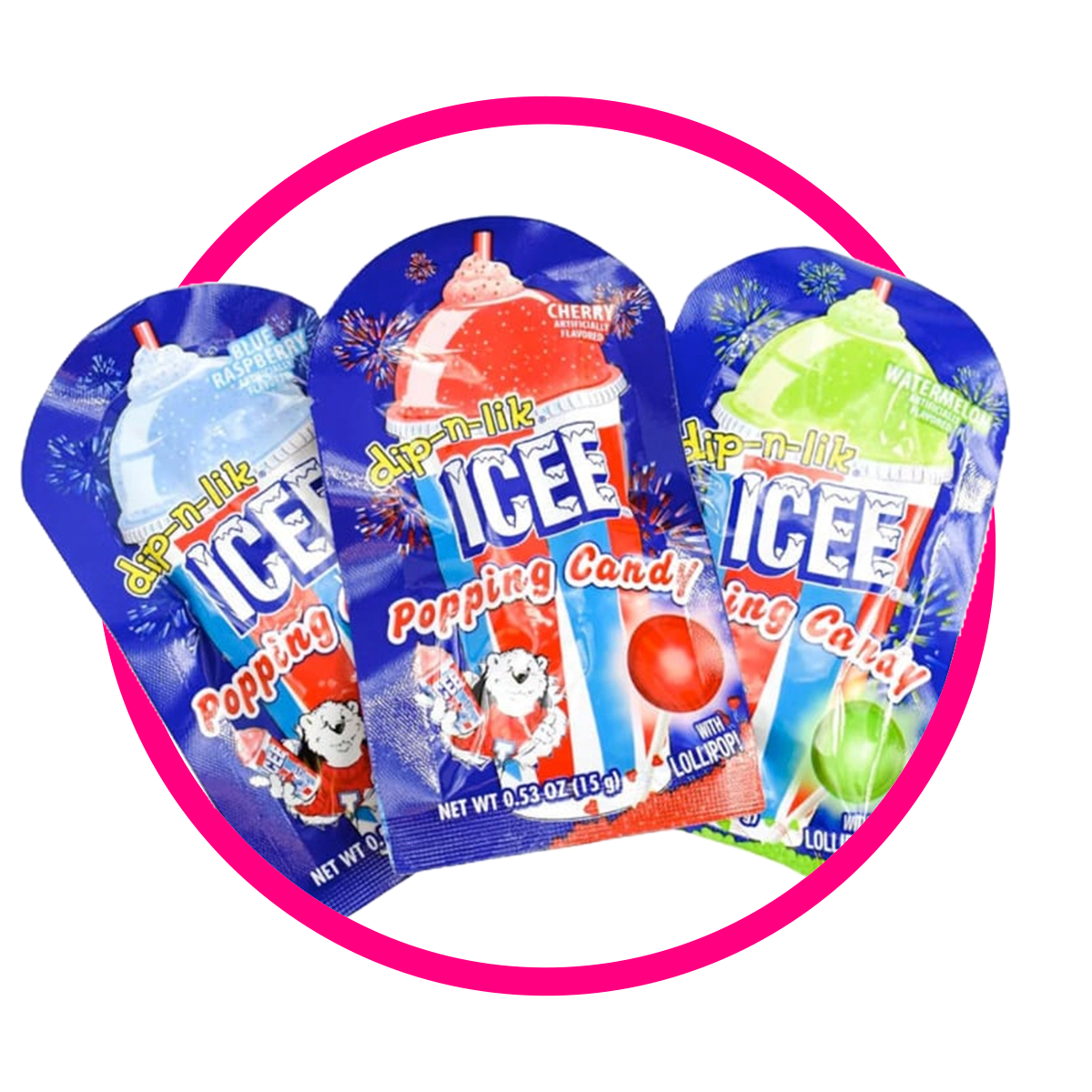 ICEE LOLIPOP POPPING CANDY BOTE 15GR