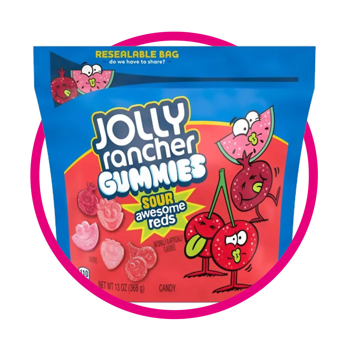 JOLLY RANCHER SOUR AWESOME REDS GUMMY BOLSA 368G