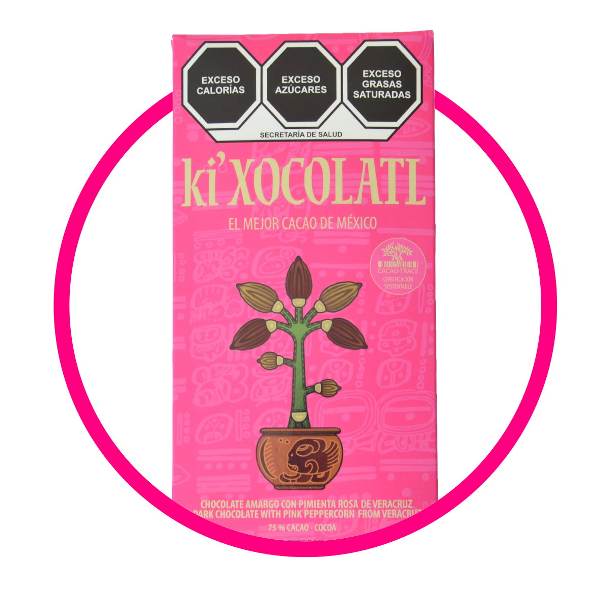 KIXOCOLATL PIMIENTA ROSA CAJA 80G