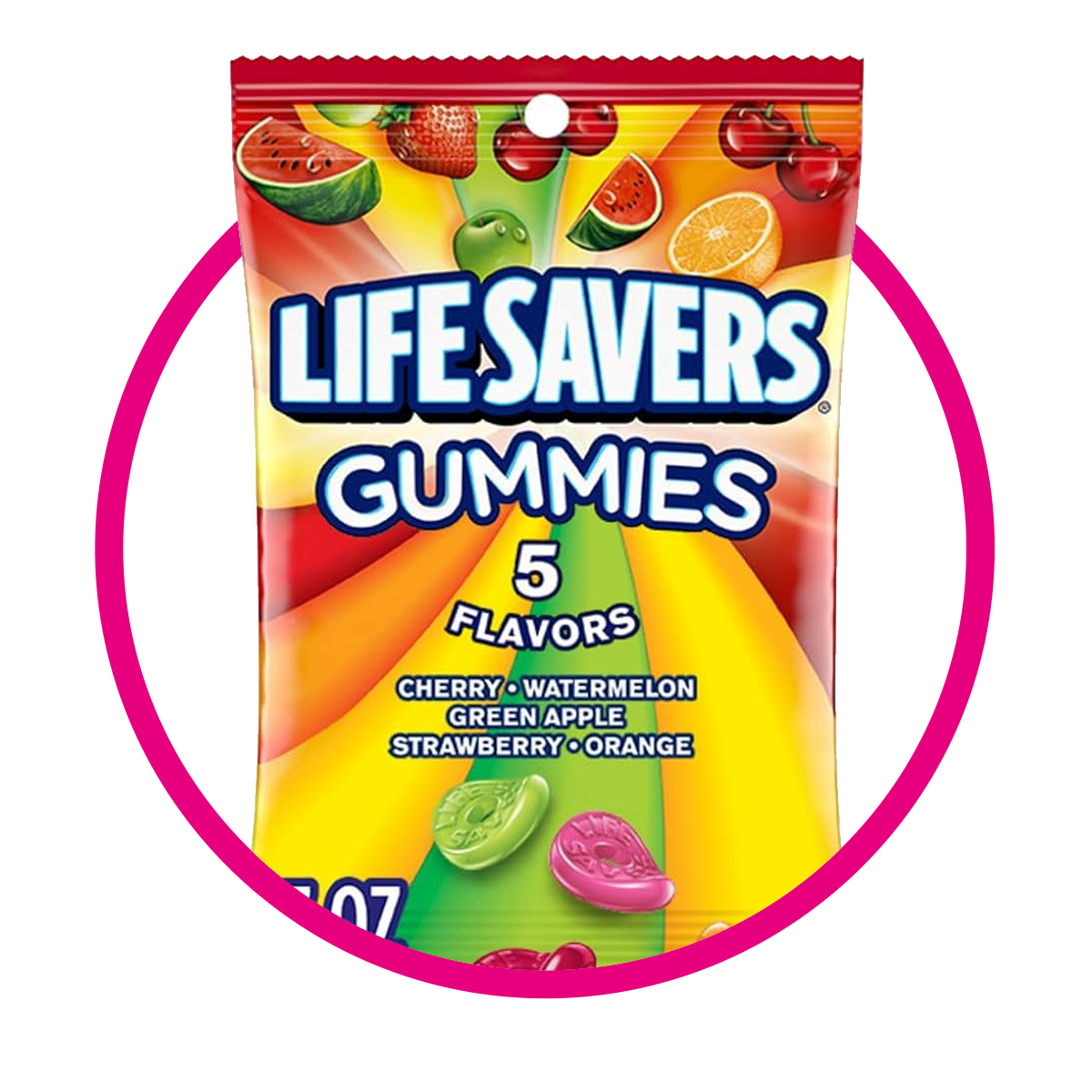 LIFESAVERS 5 FLAVORS GUMMY BOLSA 198G