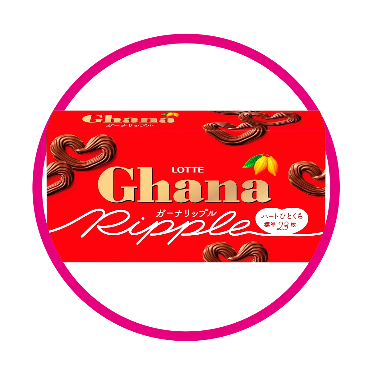 LOTTE GHANA RIPPLE CHOCOLATE CAJA 58GR
