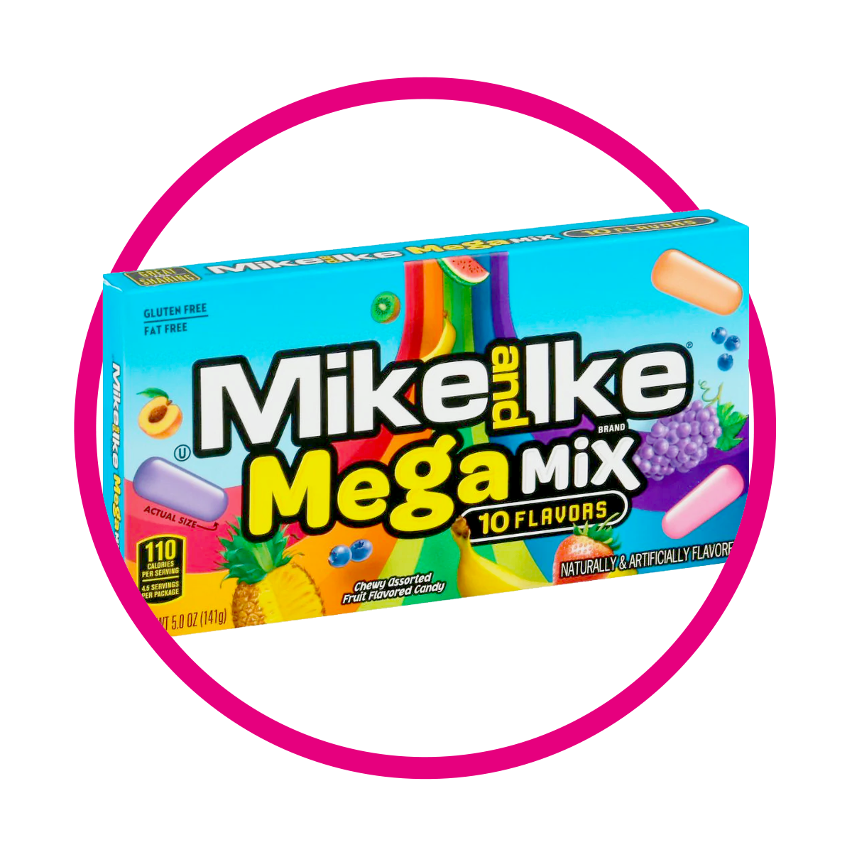 MIKE AND IKE MEGA MIX 10 SABORES ASSORTED CAJA 120GR