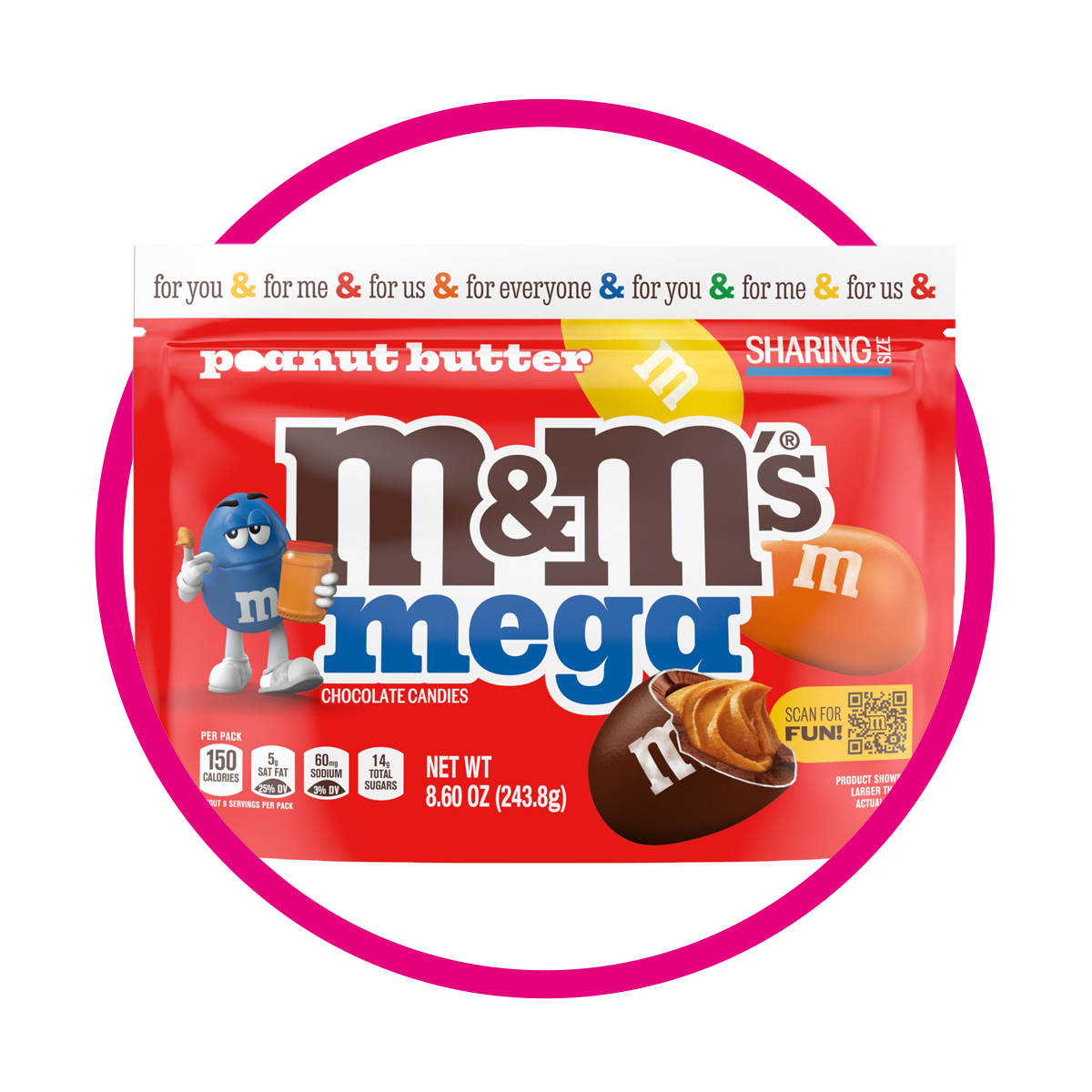 MMS MEGA PEANUT BUTTER BOLSA 243.8G