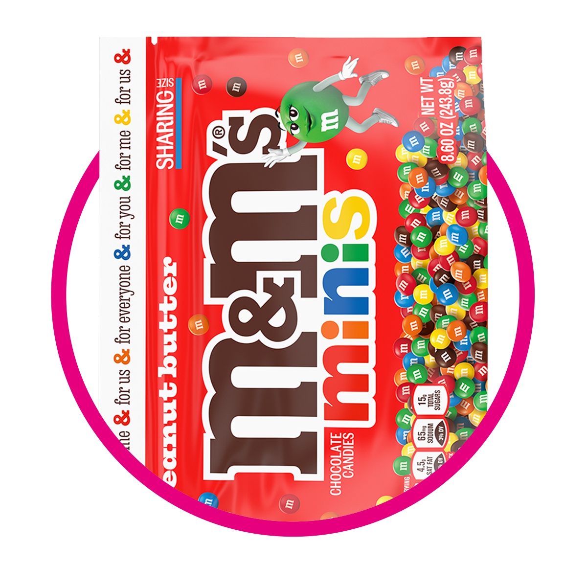 MMS MINIS PEANUT BUTTER STAND UP BOLSA 243.8GR