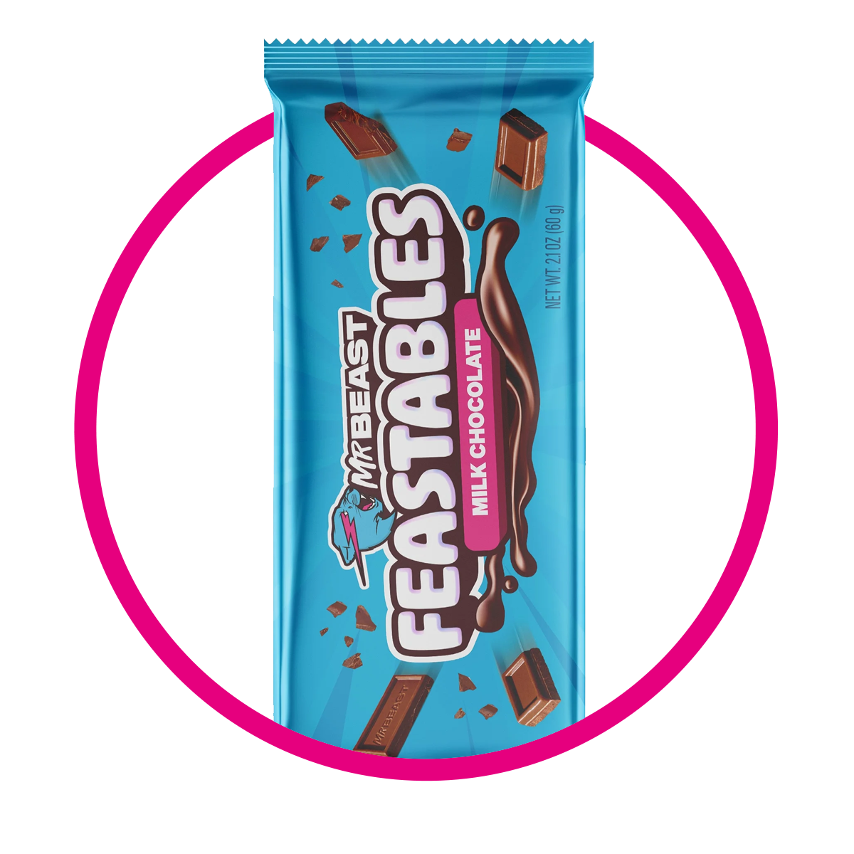 FEASTABLES MR BEAST MILK CHOCOLATE BARRA 60GR $