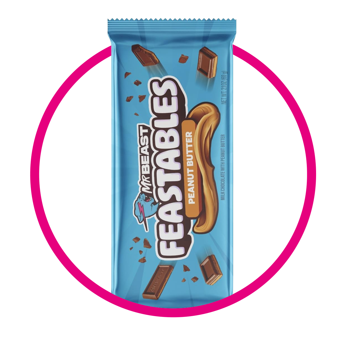 FEASTABLES MR BEAST PEANUT BUTTER CHOCOLATE BARRA 60GR
