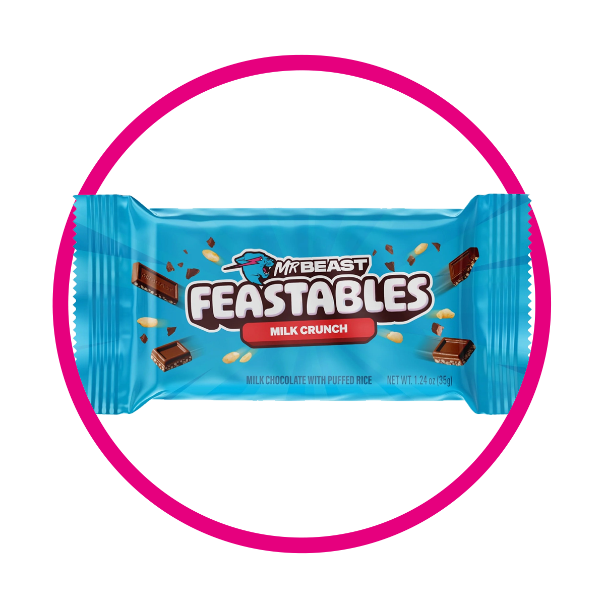 FEASTABLES MR BEAST MILK CRUNCH CHOCOLATE BARRA 35 GR $%M