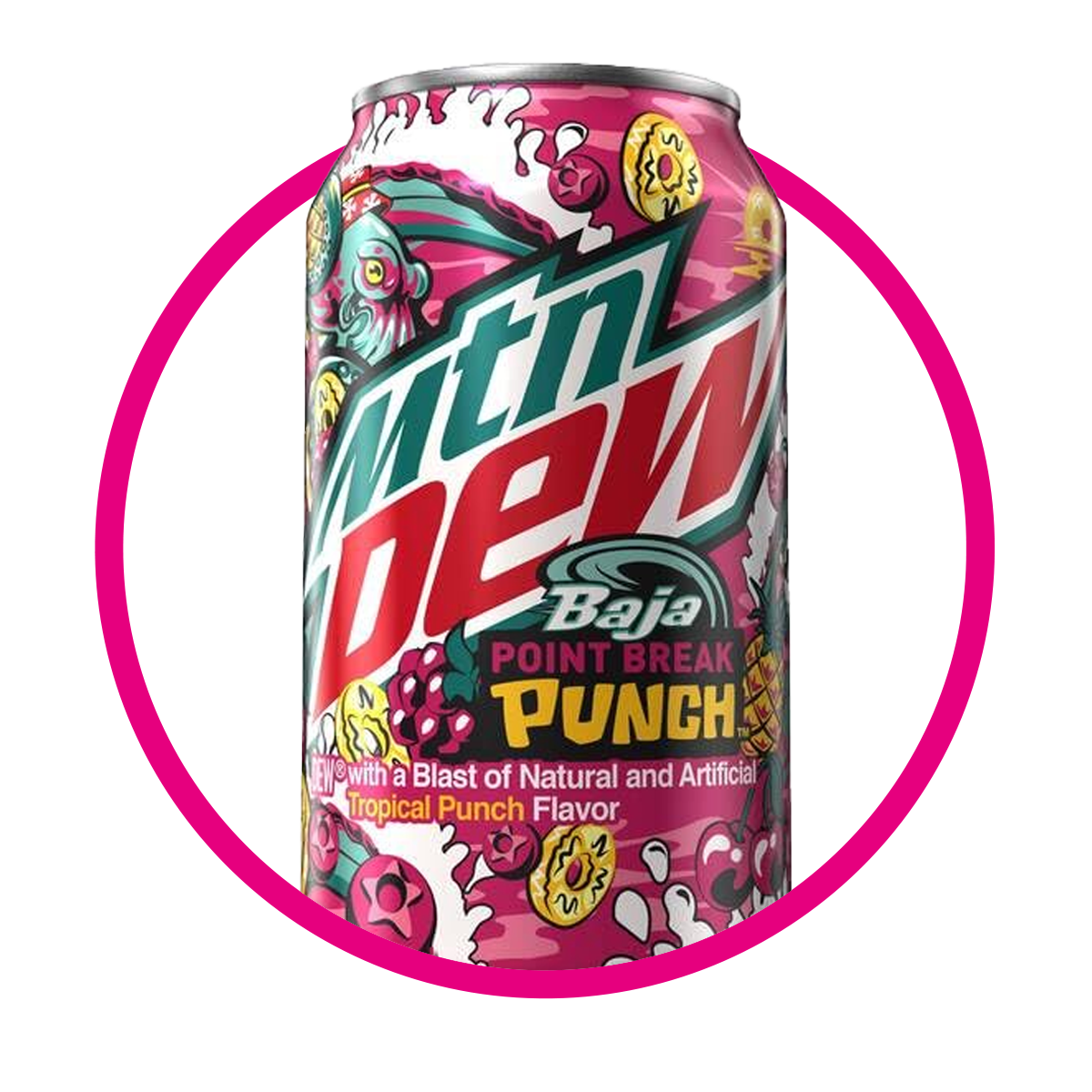 MTN DEW BAJA BLAST POINT BREAK PUNCH SODA LATA 355ML