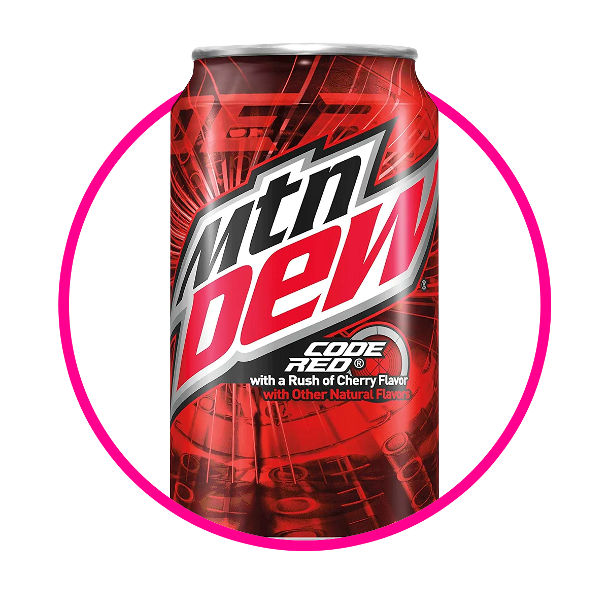 MTN DEW CODE RED SODA LATA 355ML