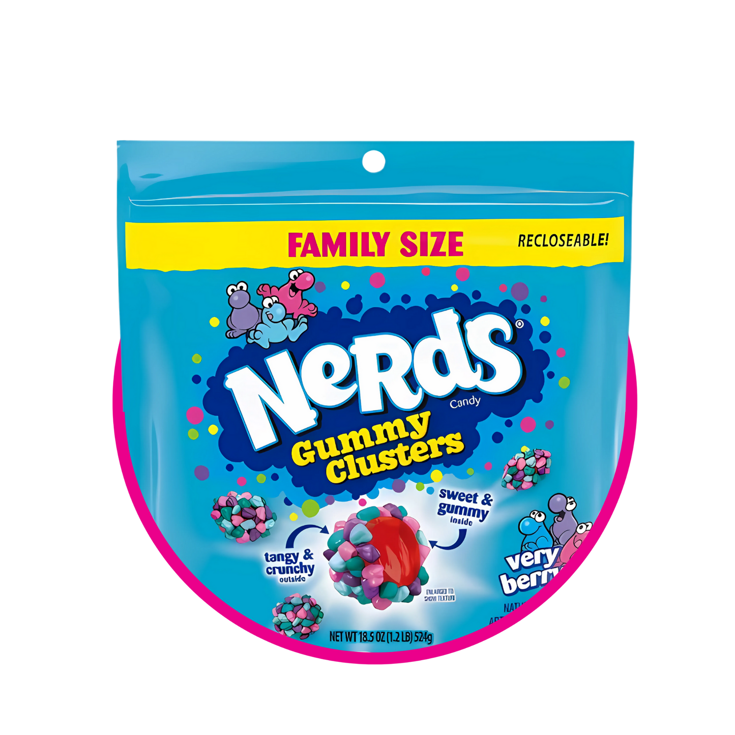 NERDS GUMMY CLSUTERS VERY BERRY GUMMY BOLSA 524GR $%M