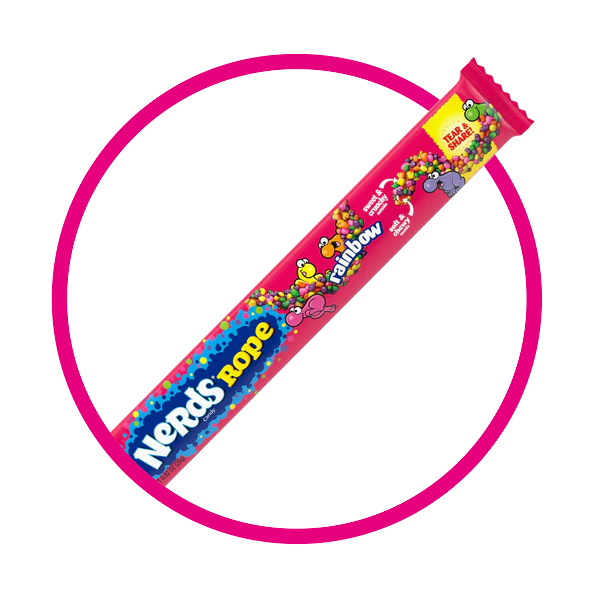 NERDS ROPE RAINBOW SOFT CANDY 26GR $%M*