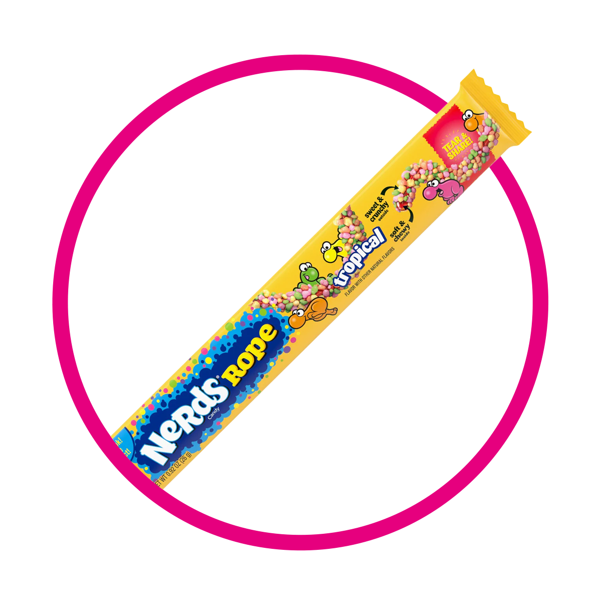 NERDS ROPE TROPICAL SOFT CANDY 26GR $%M*