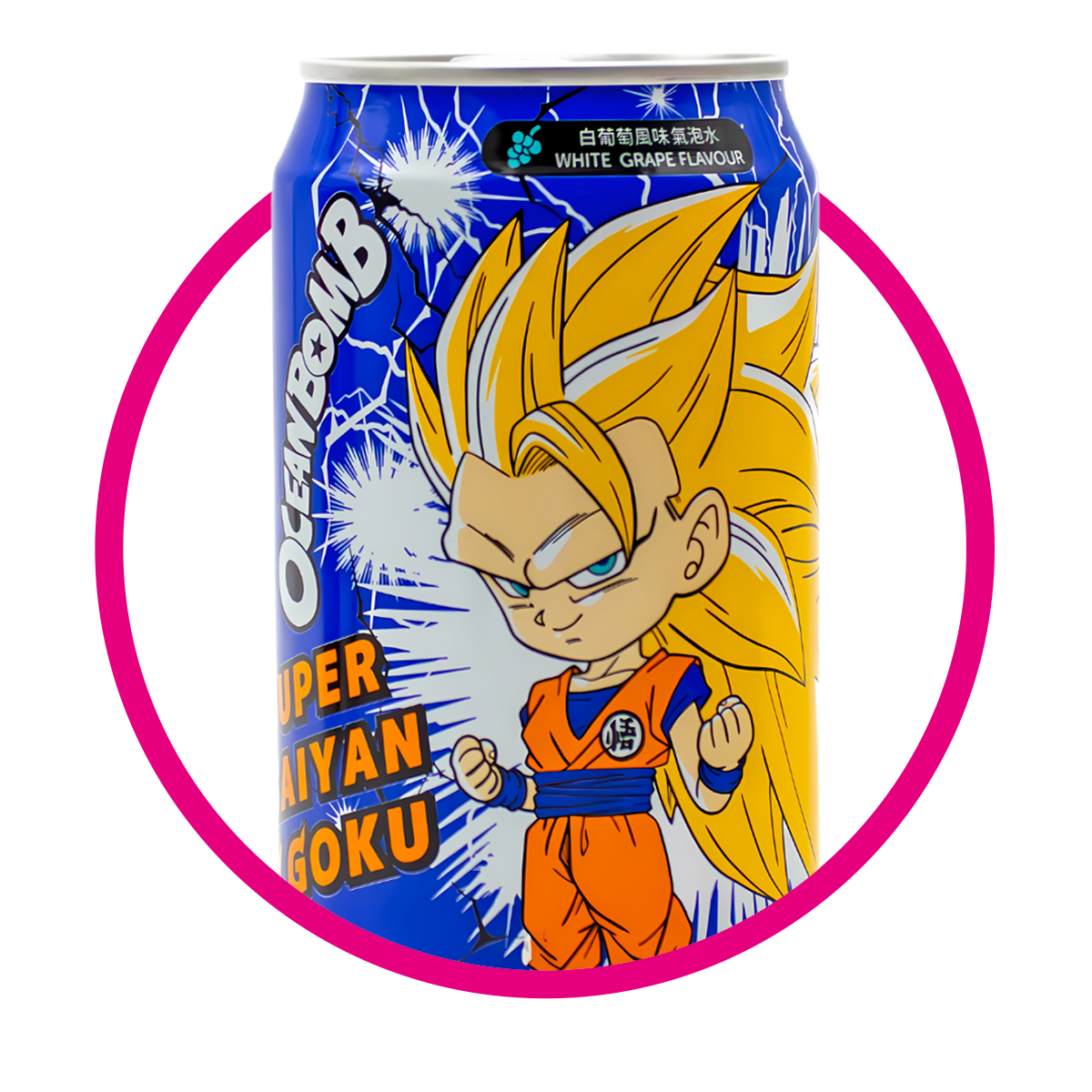 OCEANBOOMB SUPER SAIYAN GOKU SPARKLING WHITE GRAPE LATA 330ML $%M
