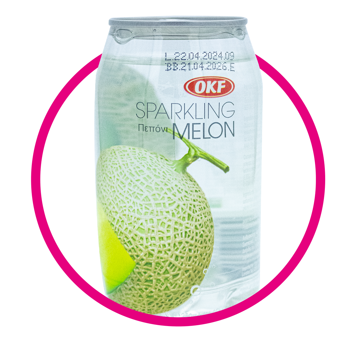 OKF SPARKLING MELON WATER LATA 350 ML $%M