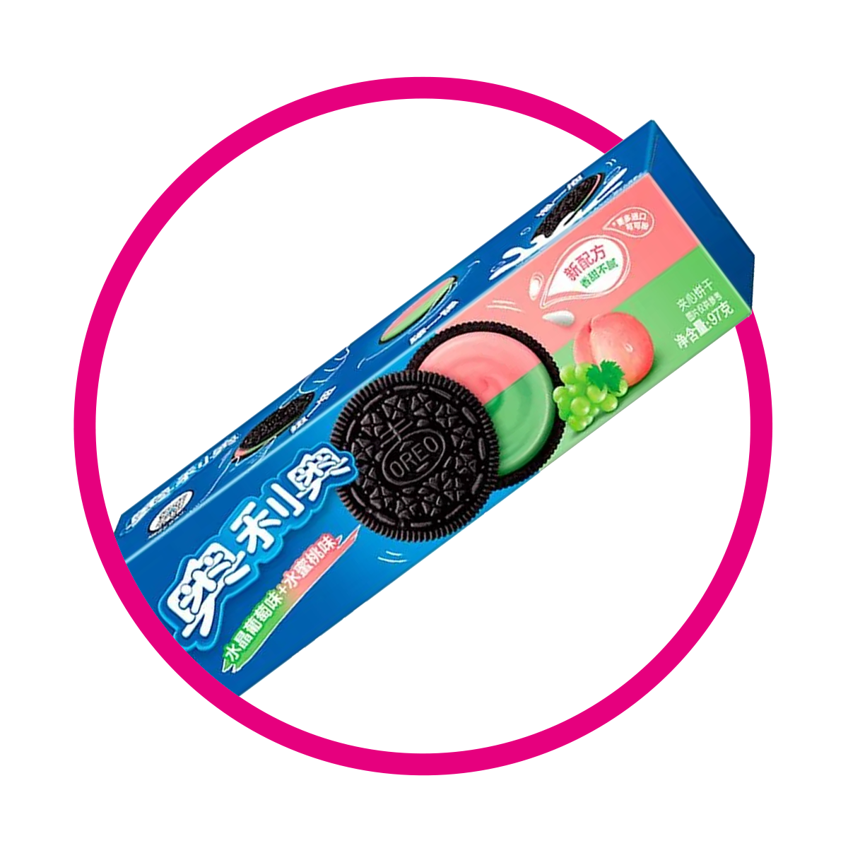 OREO CHINAS DURAZNO Y UVA CAJA 97GR