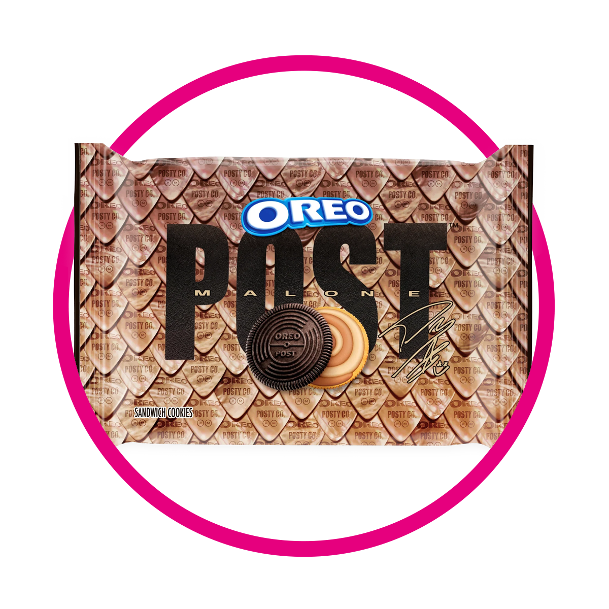 OREO POST MALONE SALTED CARAMEL SHORTBREAD COOKIE CAJA 303G