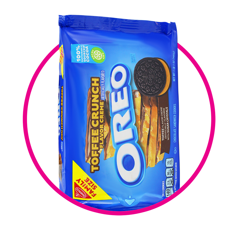 NABISCO OREO TOFFE CRUNCH COOKIE CAJA 482G&